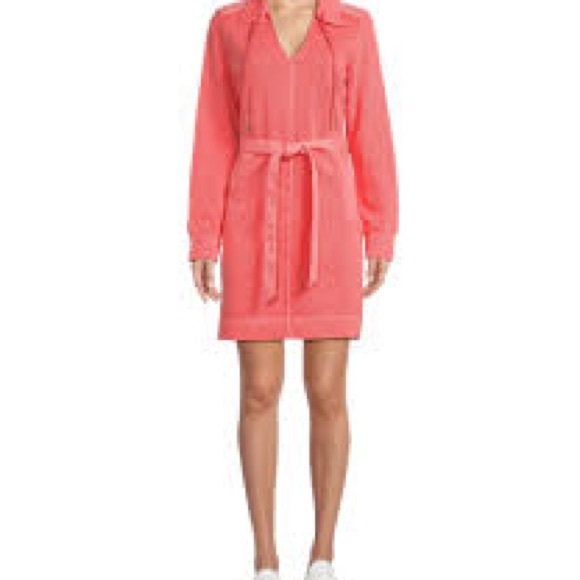 Tommy Bahama Pink Long Sleeve Dress with V-Neck - Picture 2 of 7